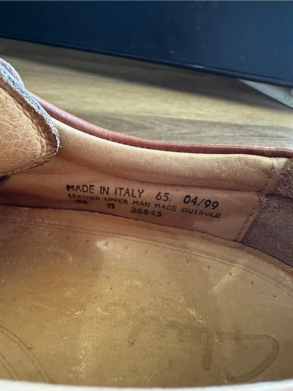 Vintage Clarks Made in Italy Leather Oxfords Brown Dress Shoes 9.5M 1999
